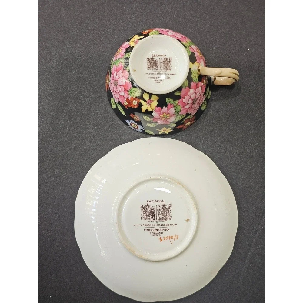Vintage Paragon Chintz Teacup Saucer Set Floral Fine Bone China Made in England